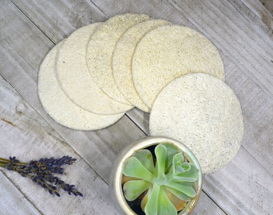 Natural Loofah Pads 5-Pcs-thumbmail-5