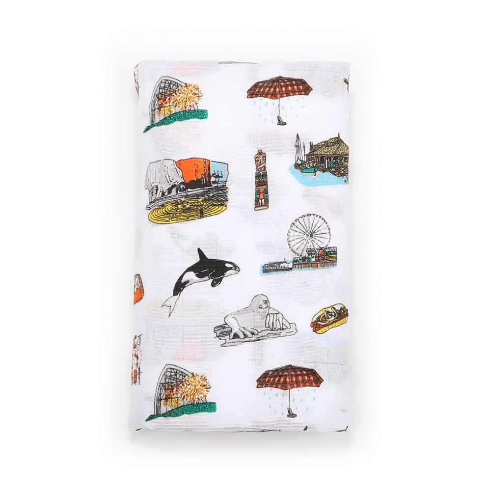 Seattle Baby Muslin Swaddle Receiving Blanket-thumbmail-4