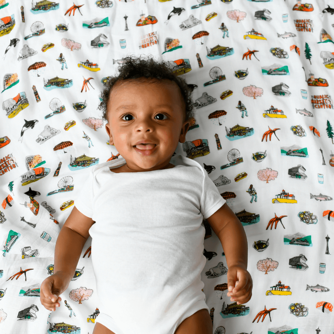 Seattle Baby Muslin Swaddle Receiving Blanket-thumbmail-5
