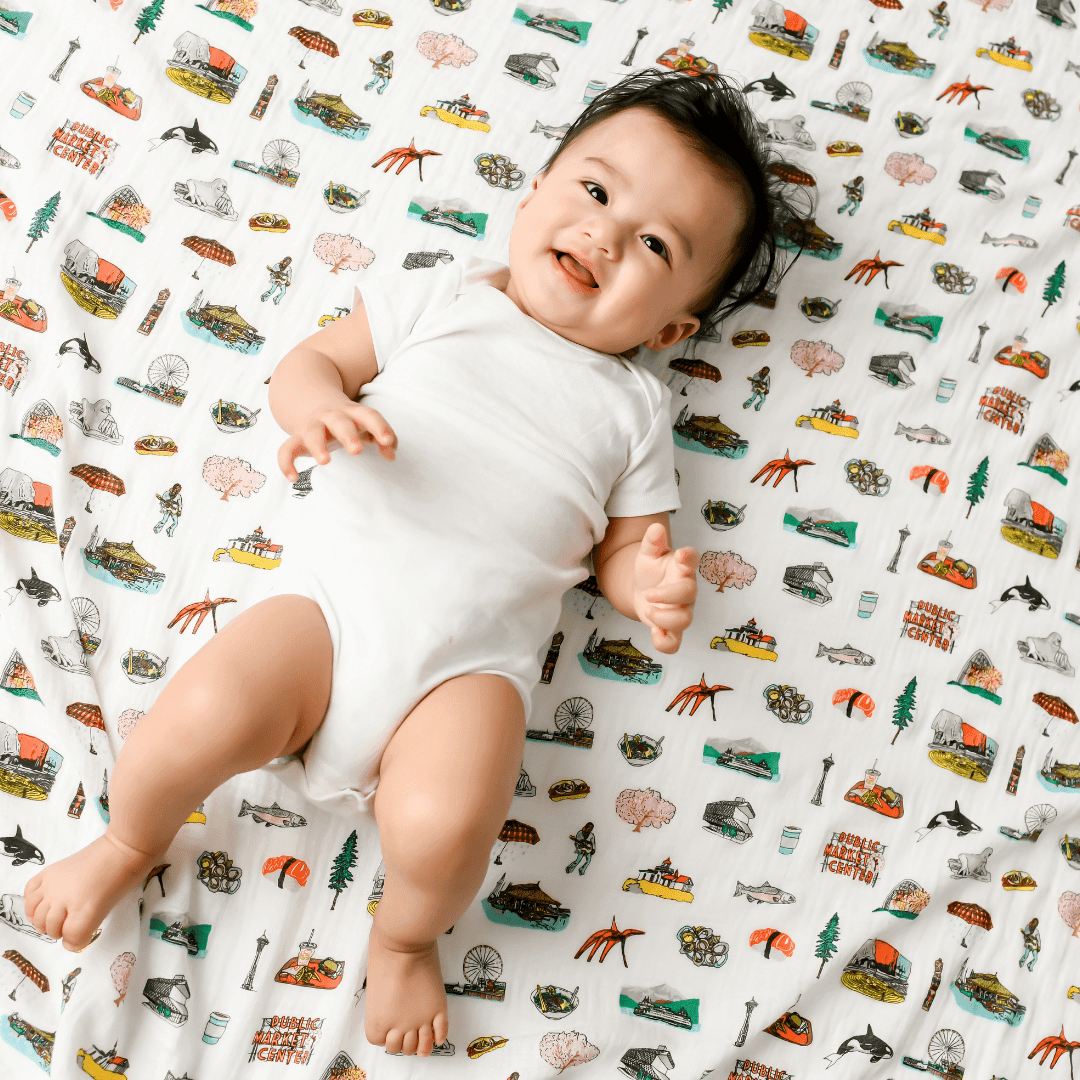 Seattle Baby Muslin Swaddle Receiving Blanket-thumbmail-8