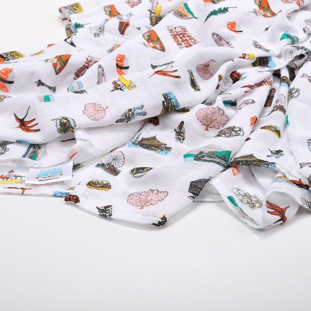 Seattle Baby Muslin Swaddle Receiving Blanket-thumbmail-2