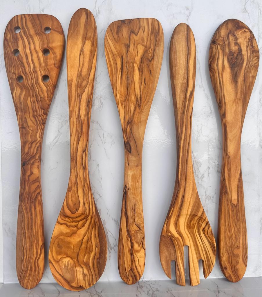 Olive Wood Kitchen Servers Set -5 Pcs-thumbmail-6