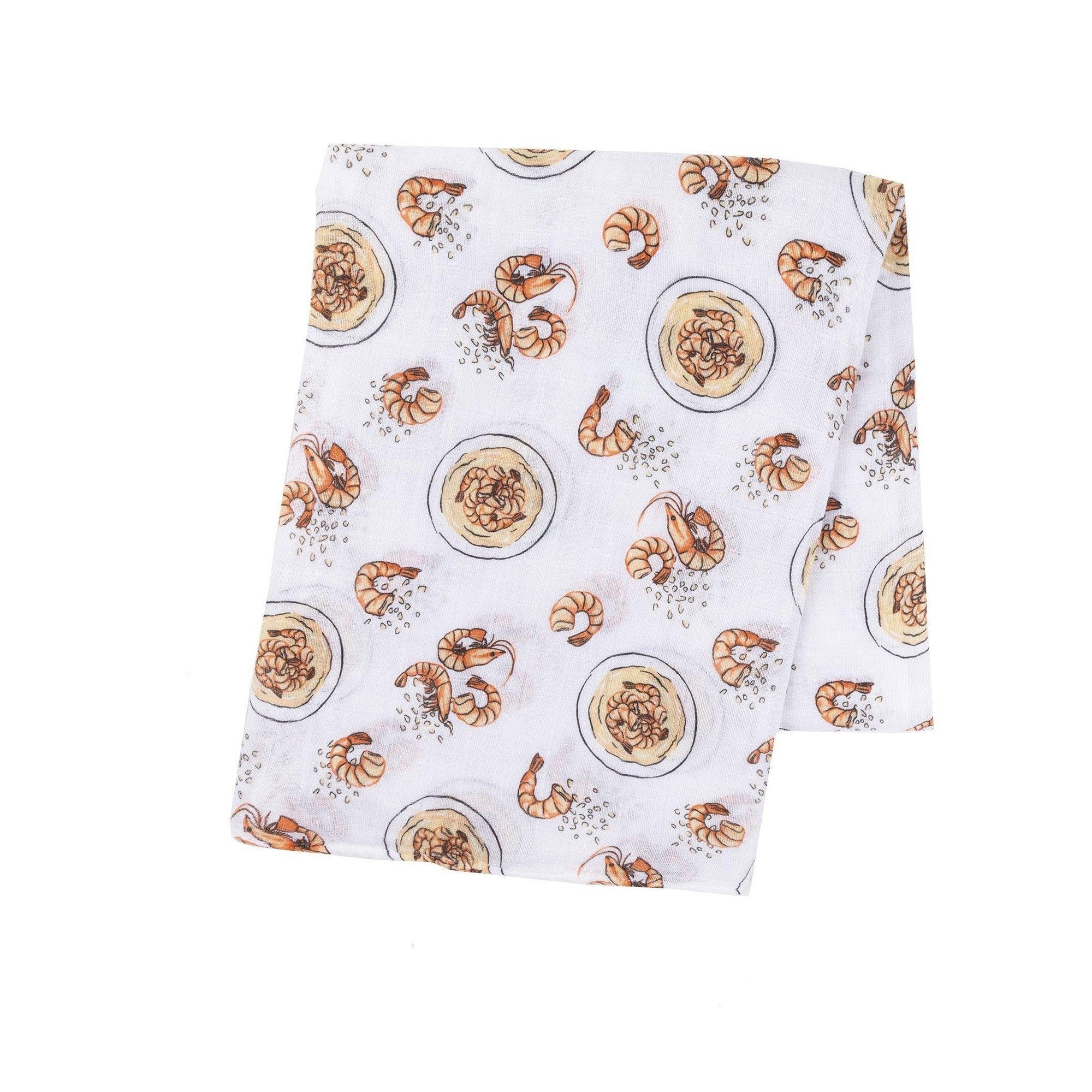 Shrimp and Grits Baby Muslin Swaddle Receiving Blanket-thumbmail-5