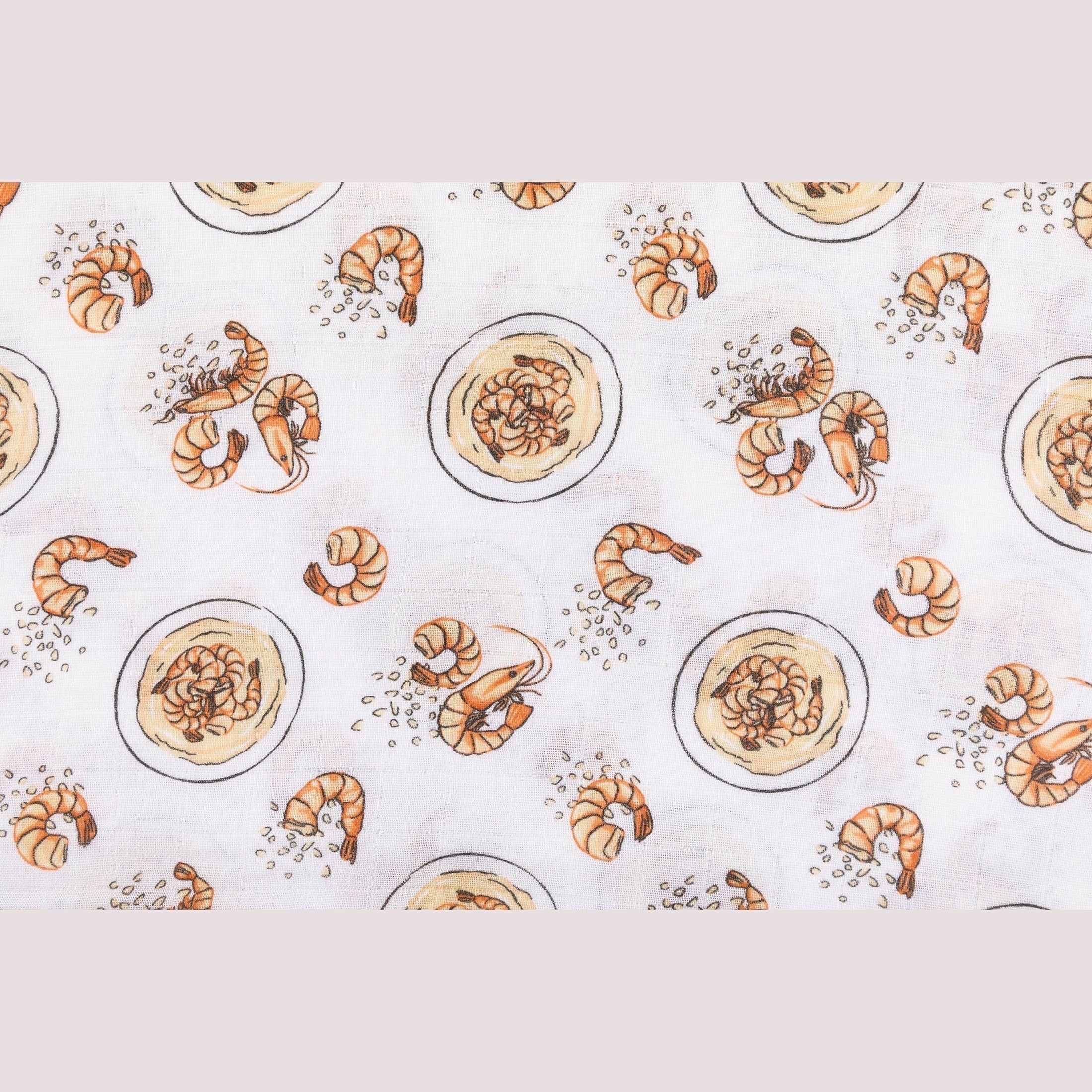 Shrimp and Grits Baby Muslin Swaddle Receiving Blanket-thumbmail-6