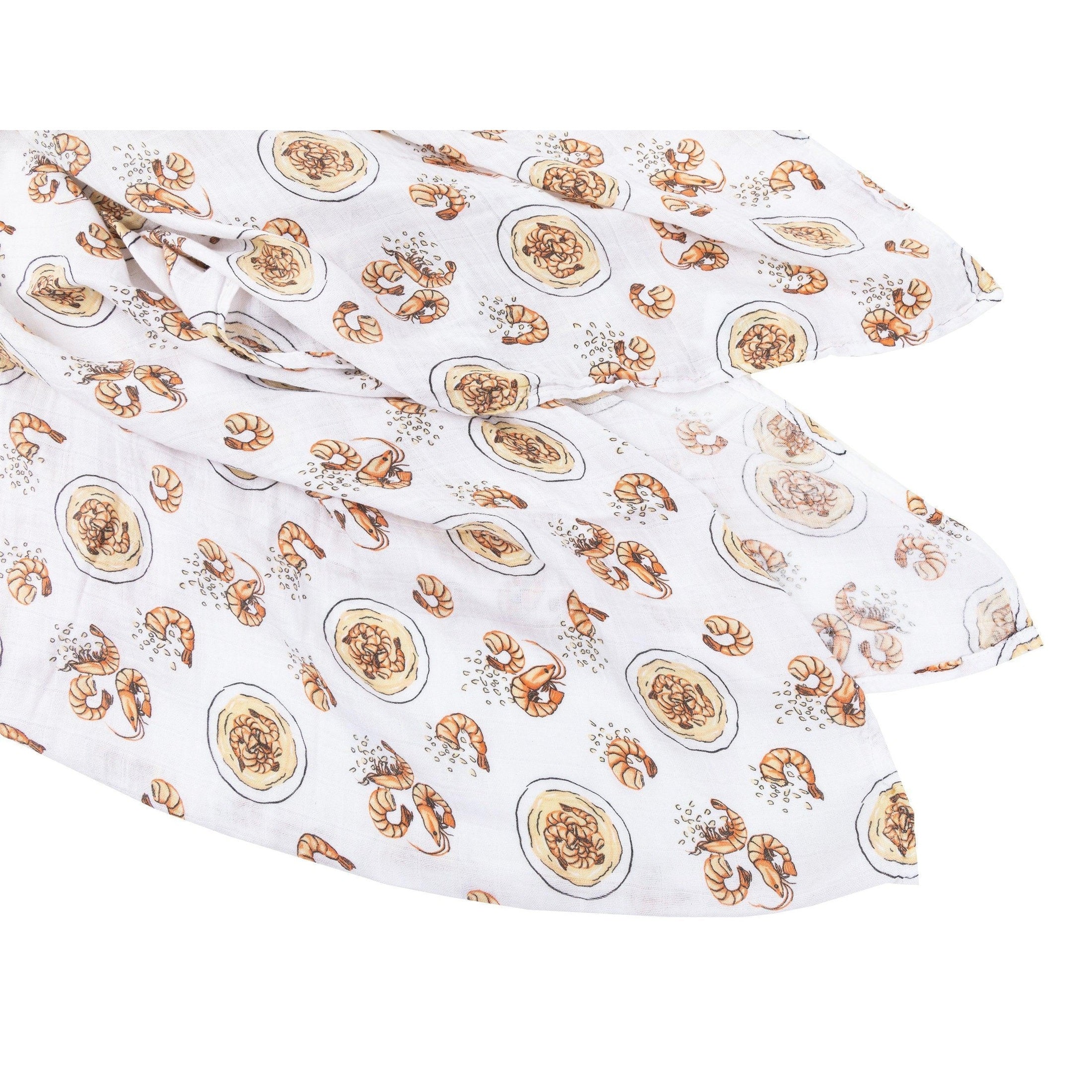 Shrimp and Grits Baby Muslin Swaddle Receiving Blanket-thumbmail-7