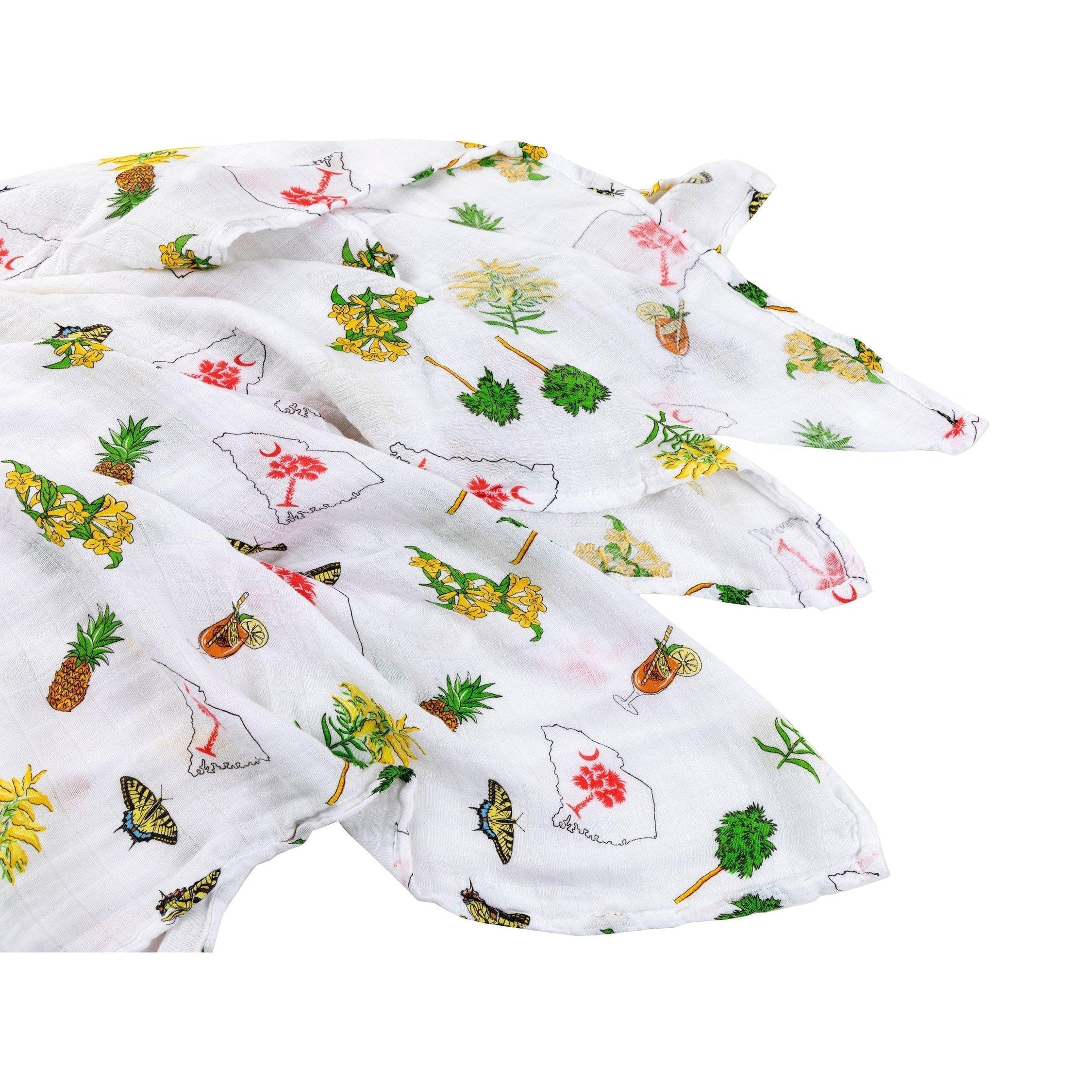 South Carolina Baby Girl Muslin Swaddle Receiving Blanket-thumbmail-5