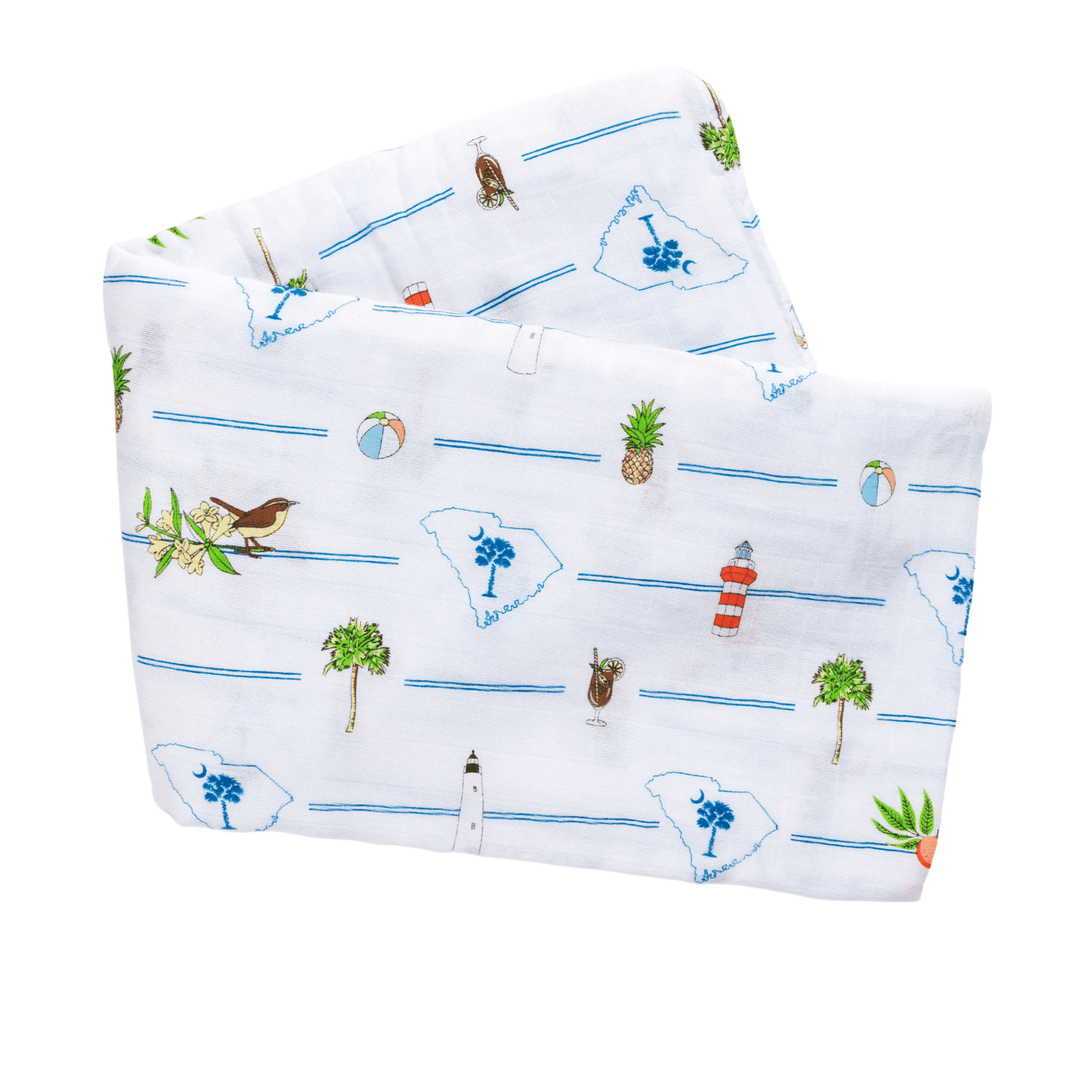 South Carolina Baby Muslin Swaddle Receiving Blanket-thumbmail-3