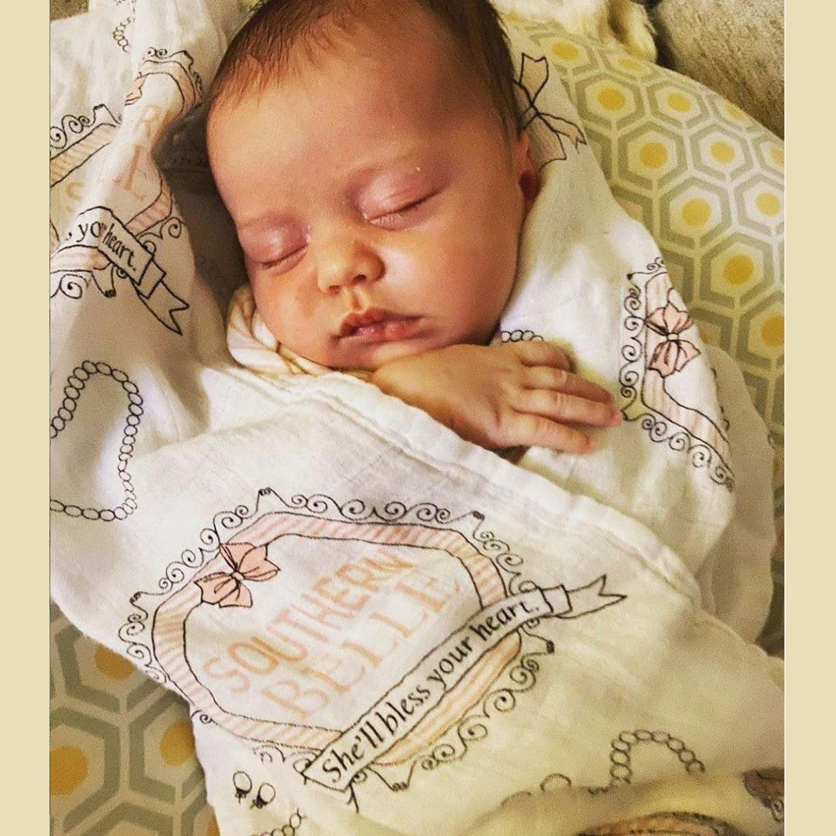 Southern Belle Baby Muslin Swaddle Receiving Blanket-thumbmail-1