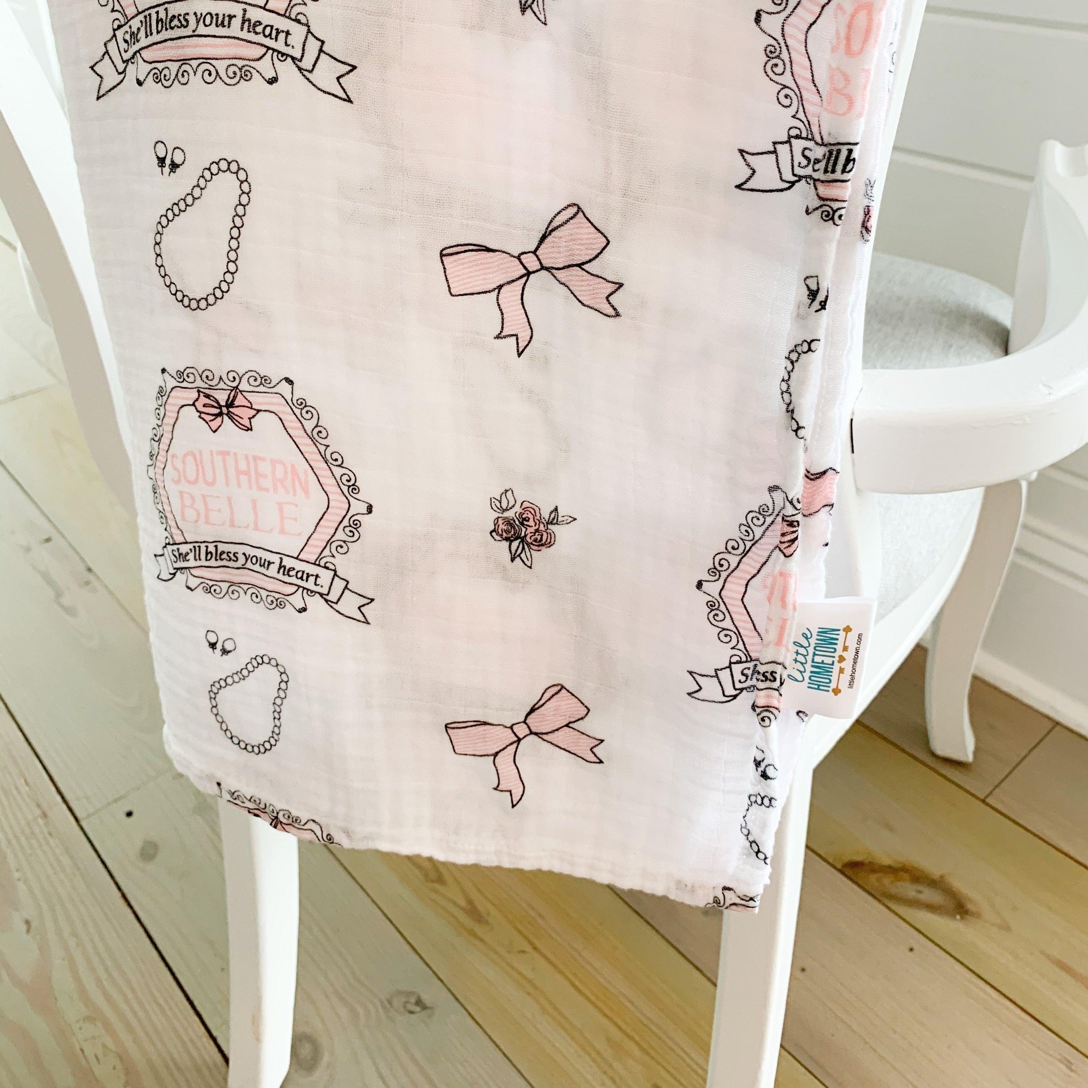 Southern Belle Baby Muslin Swaddle Receiving Blanket-thumbmail-3