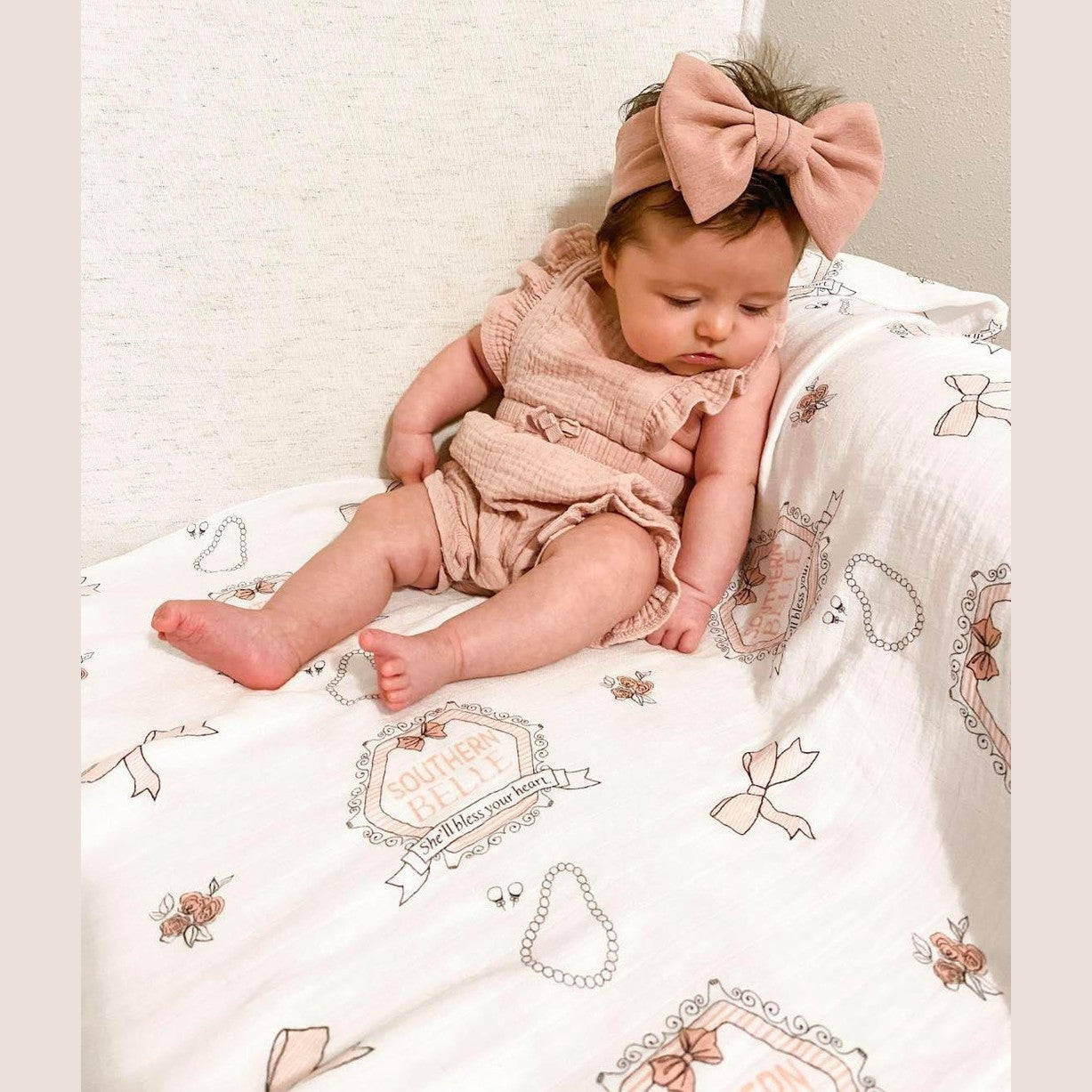 Southern Belle Baby Muslin Swaddle Receiving Blanket-thumbmail-5