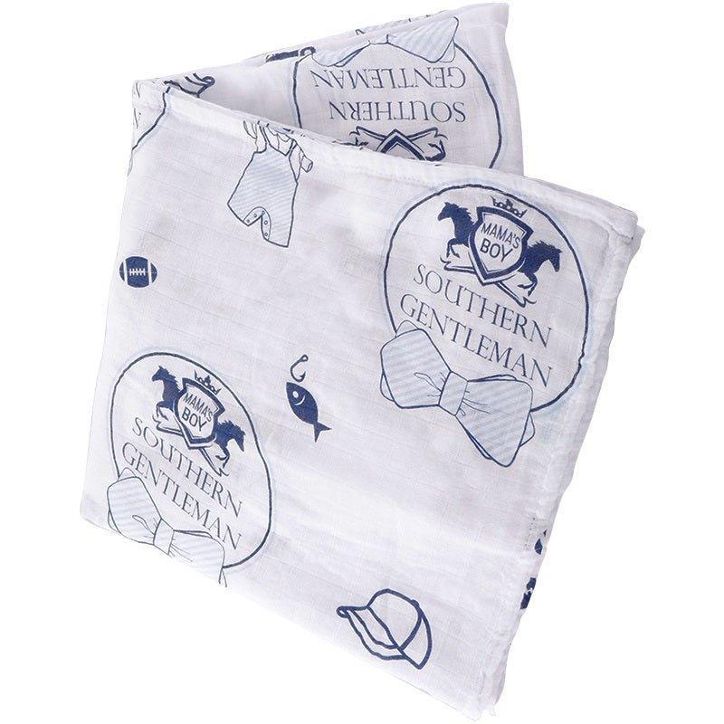 Southern Gentleman Baby Boy Muslin Swaddle Receiving Blanket-thumbmail-4