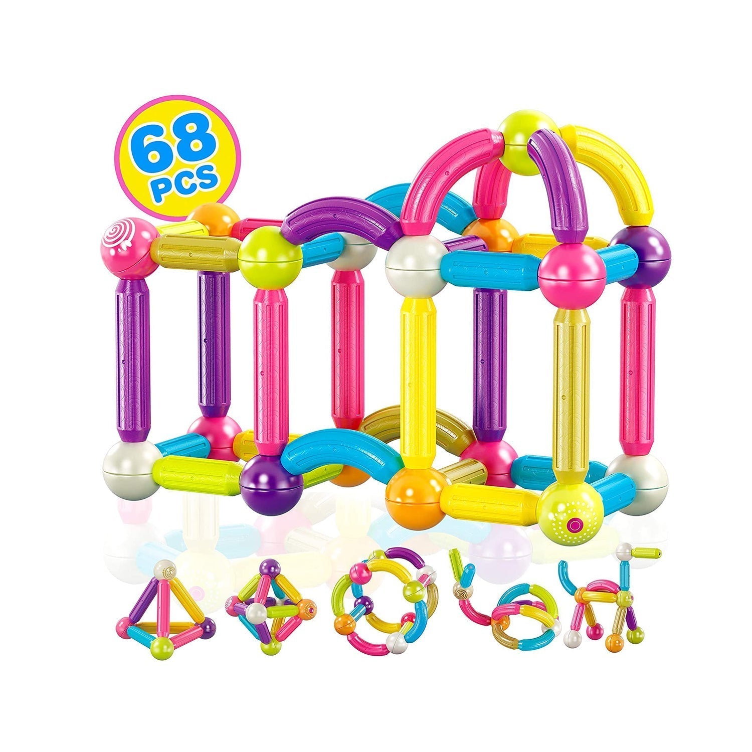 Contixo ST2 Magnetic Building Set 68-Piece STEM Toy for Creative Kids-thumbmail-1