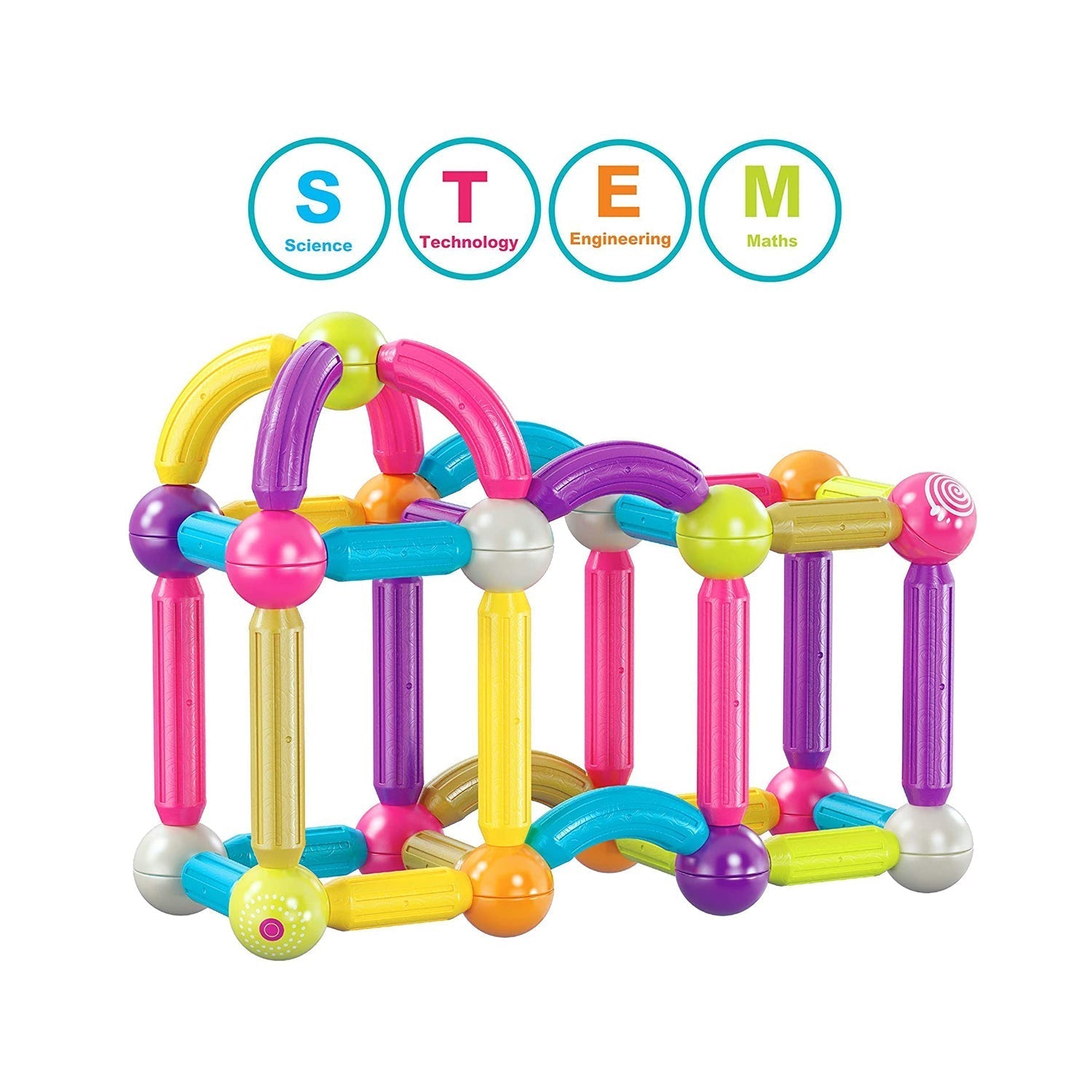 Contixo ST2 Magnetic Building Set 68-Piece STEM Toy for Creative Kids-thumbmail-7