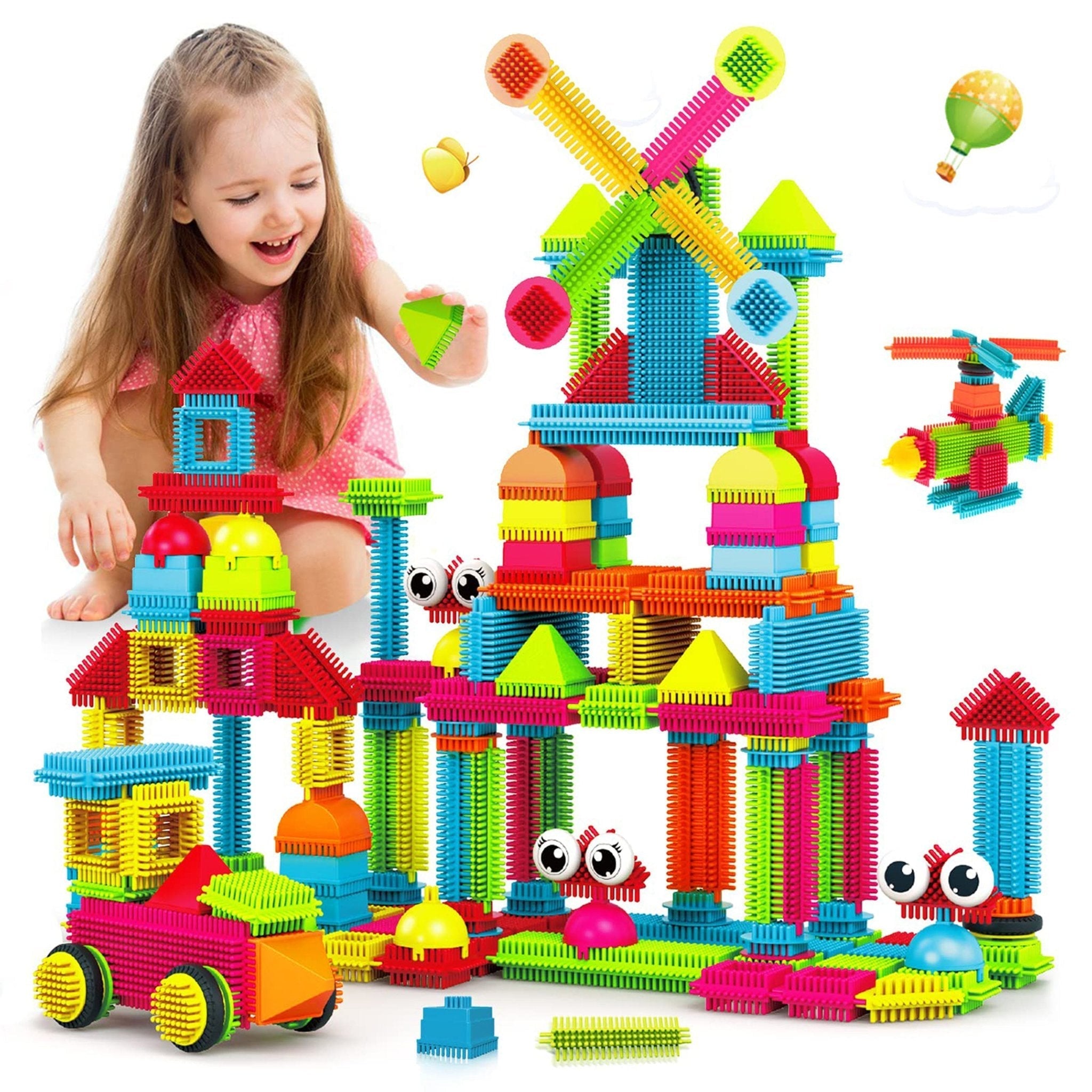 Contixo ST5 Bristle Shape STEM Blocks - 144 Pcs 3D Building Tiles Set-thumbmail-1