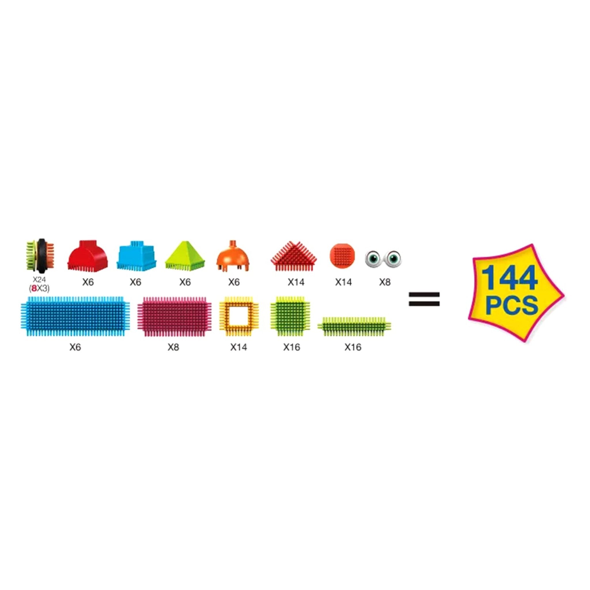 Contixo ST5 Bristle Shape STEM Blocks - 144 Pcs 3D Building Tiles Set-thumbmail-13
