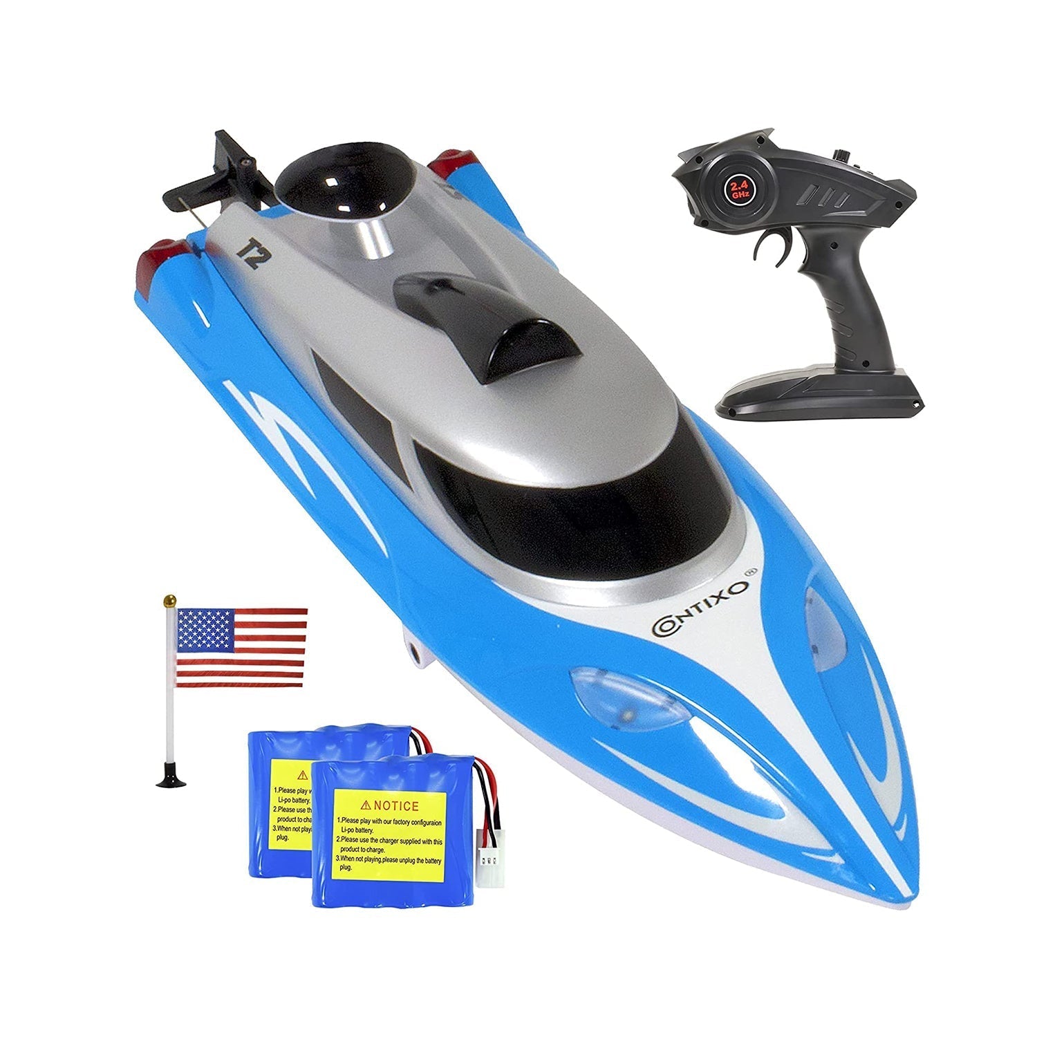 Contixo T2 Water Wizard RC Remote Control Speed Boat-thumbmail-1