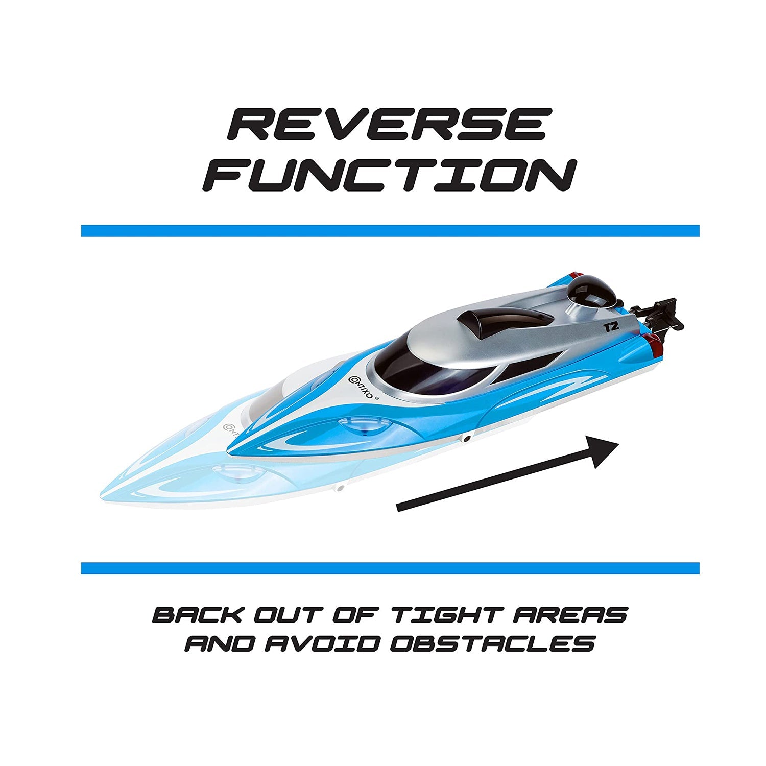 Contixo T2 Water Wizard RC Remote Control Speed Boat-thumbmail-5