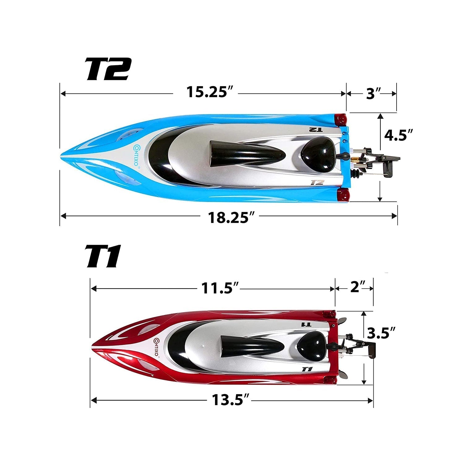 Contixo T2 Water Wizard RC Remote Control Speed Boat-thumbmail-8