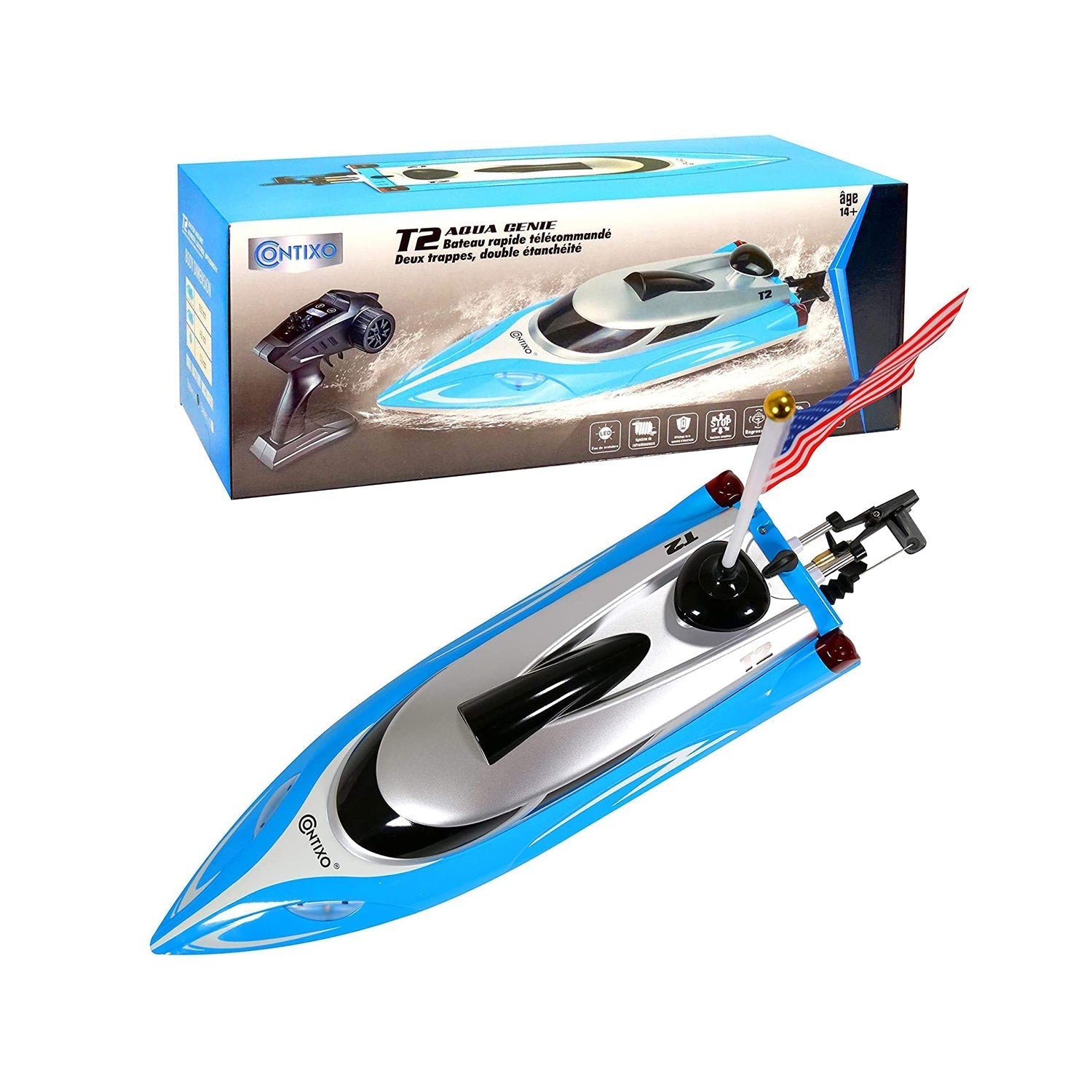 Contixo T2 Water Wizard RC Remote Control Speed Boat-thumbmail-9