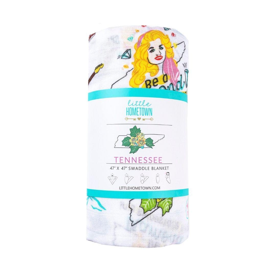 Tennessee Baby Muslin Swaddle Receiving Blanket (Floral)-thumbmail-4