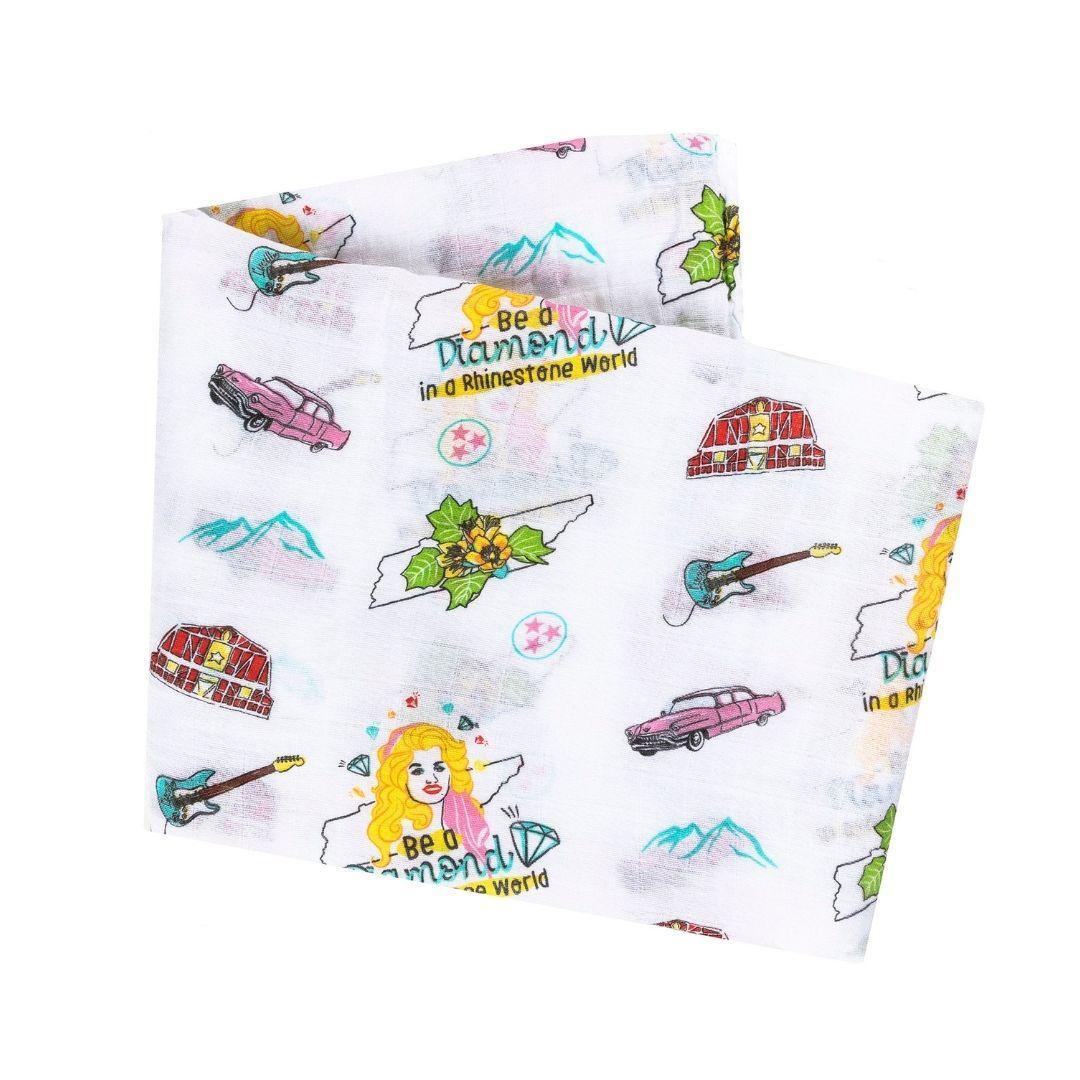 Tennessee Baby Muslin Swaddle Receiving Blanket (Floral)-thumbmail-5