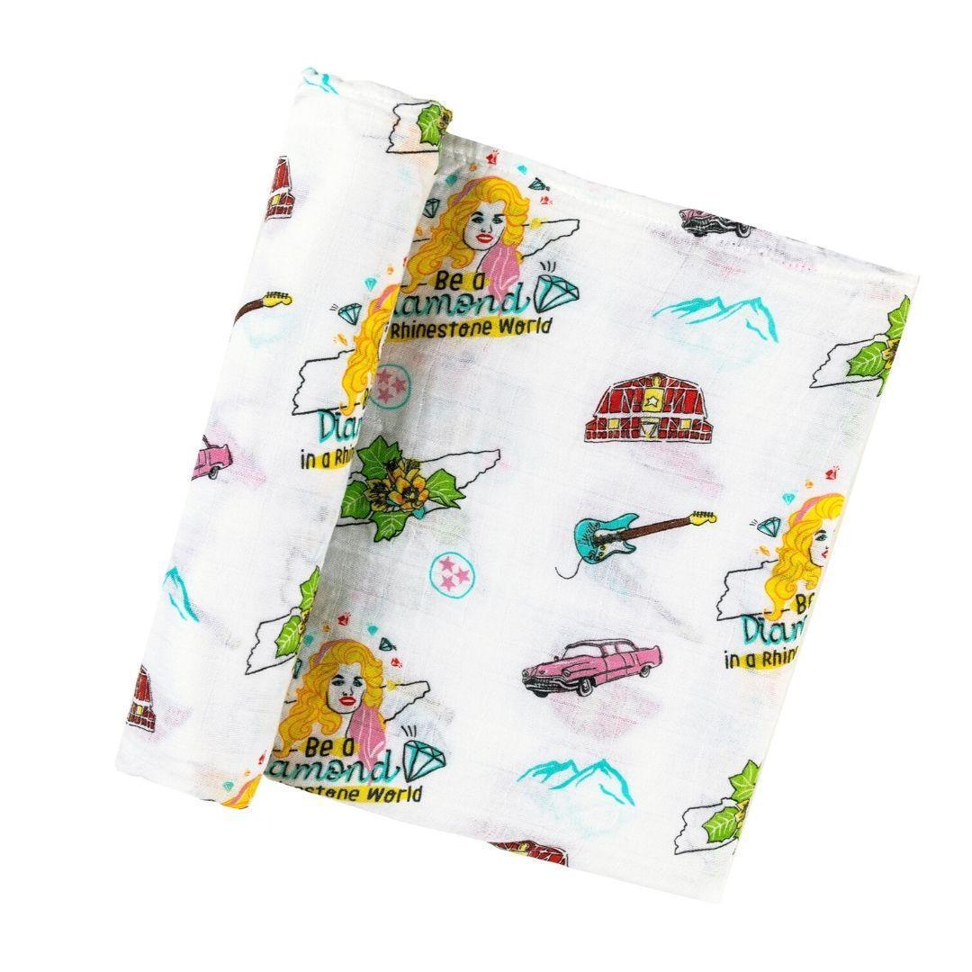 Tennessee Baby Muslin Swaddle Receiving Blanket (Floral)-thumbmail-1