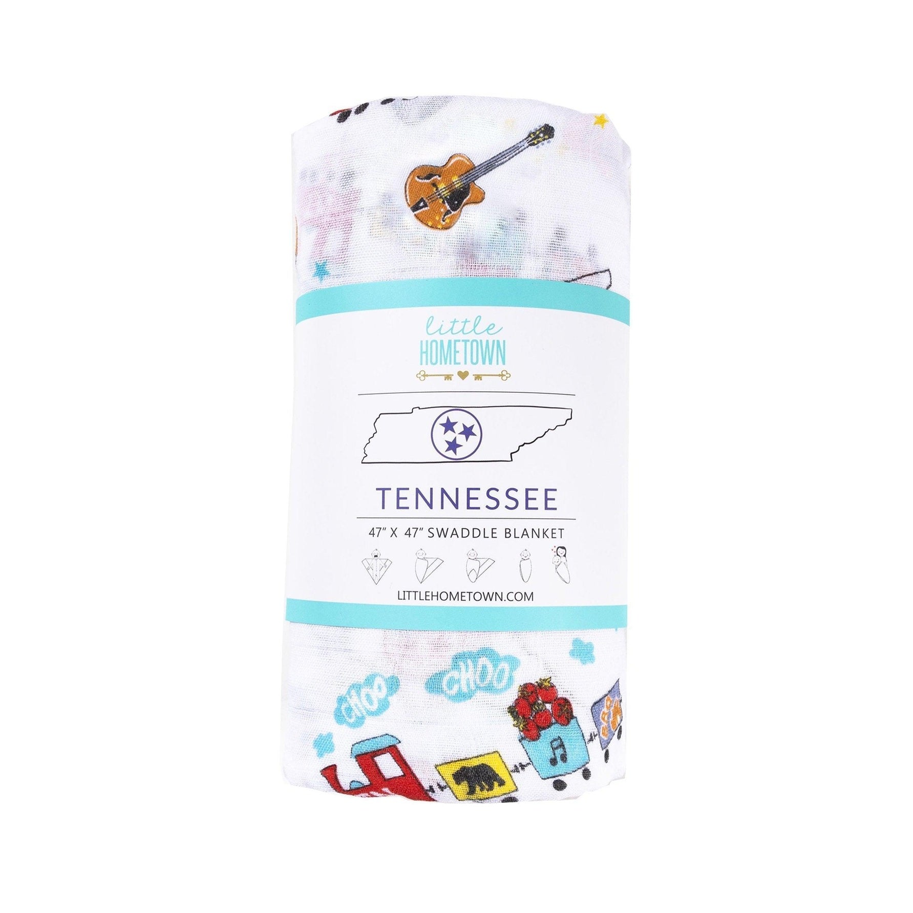 Tennessee Baby Muslin Swaddle Receiving Blanket-thumbmail-1