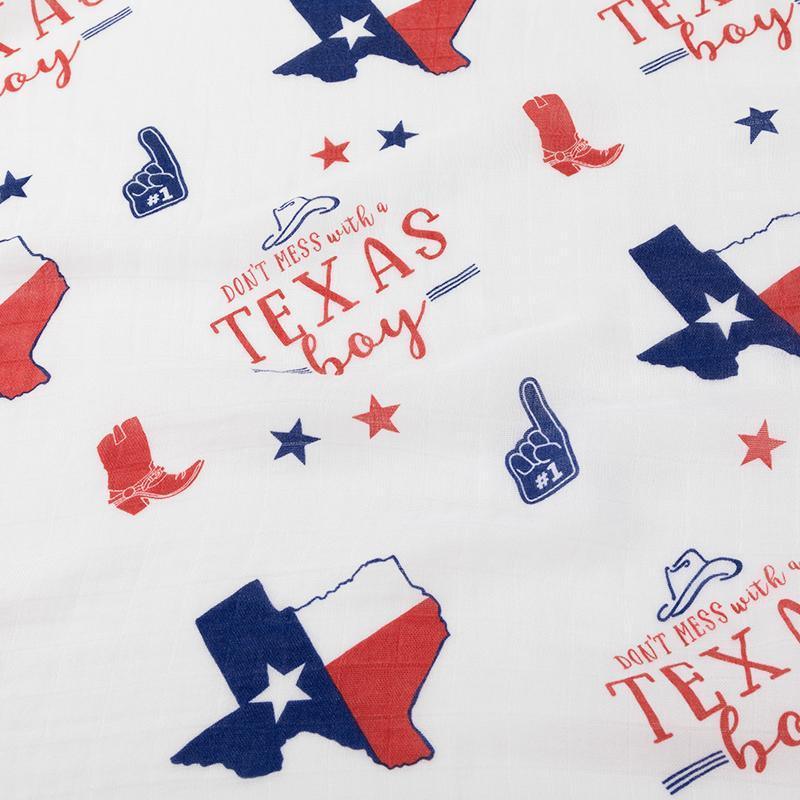 Texas Baby Boy Muslin Swaddle Receiving Blanket-thumbmail-2