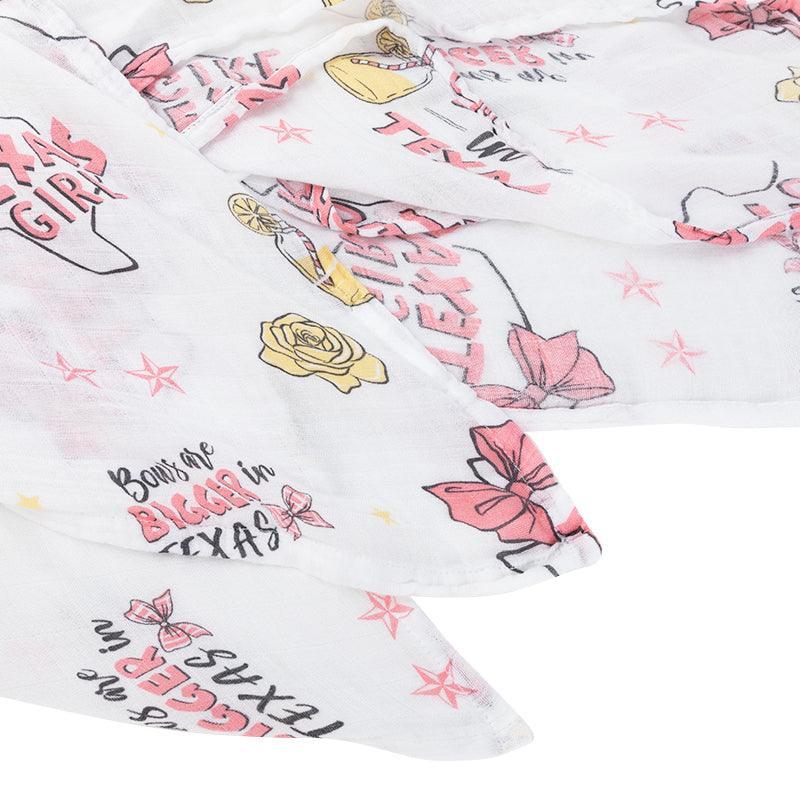 Texas Baby Girl Muslin Swaddle Receiving Blanket-thumbmail-5