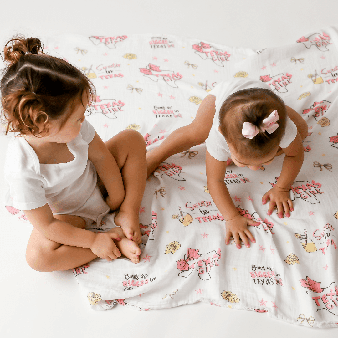 Texas Baby Girl Muslin Swaddle Receiving Blanket-thumbmail-1