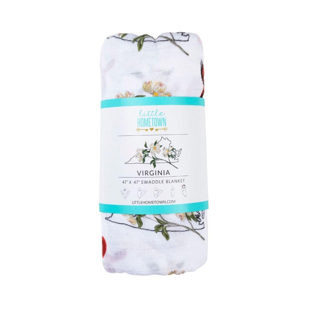 Virginia Baby Muslin Swaddle Receiving Blanket (Floral)-thumbmail-3