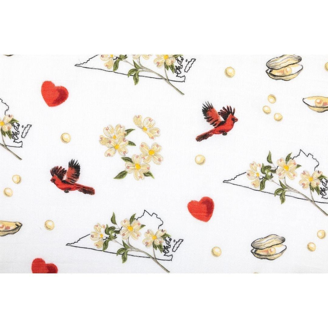 Virginia Baby Muslin Swaddle Receiving Blanket (Floral)-thumbmail-1