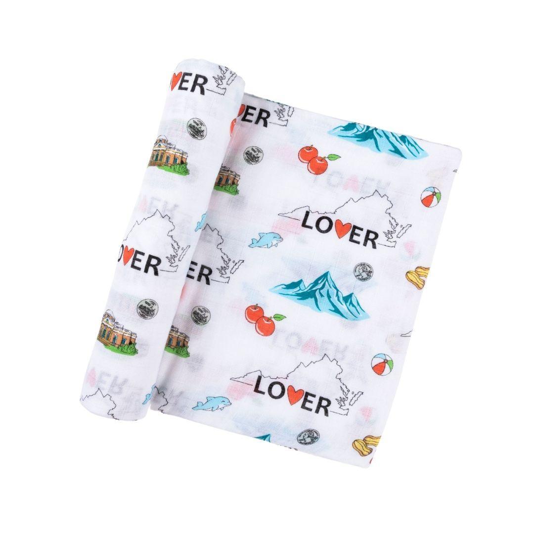Virginia Baby Muslin Swaddle Receiving Blanket-thumbmail-3