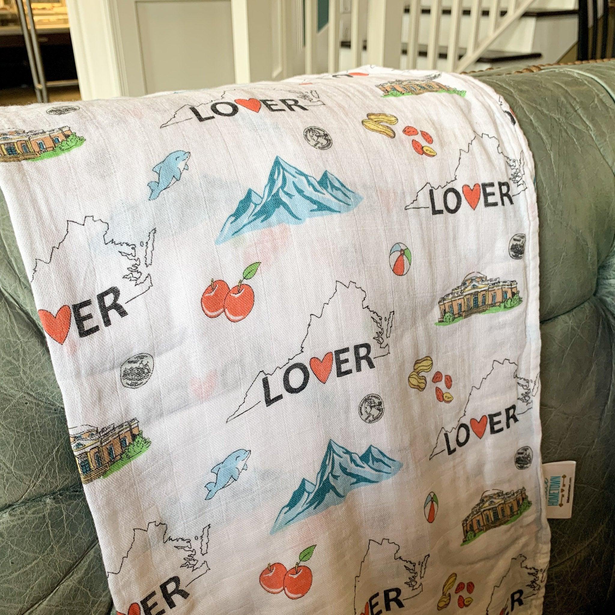 Virginia Baby Muslin Swaddle Receiving Blanket-thumbmail-4