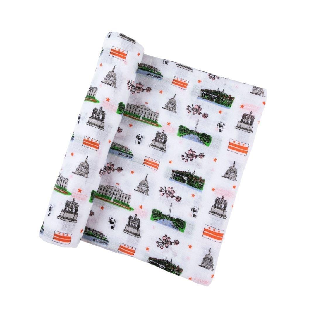 Washington DC Baby Muslin Swaddle Receiving Blanket-thumbmail-3