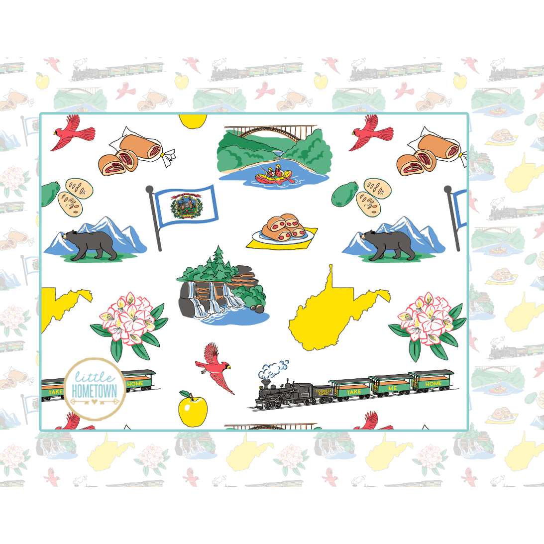 West Virginia Baby Muslin Swaddle Receiving Blanket-thumbmail-3
