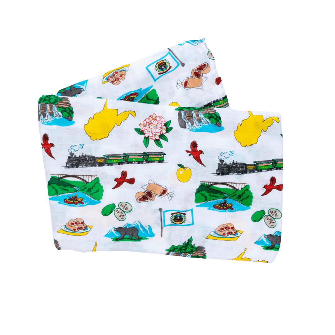 West Virginia Baby Muslin Swaddle Receiving Blanket-thumbmail-7