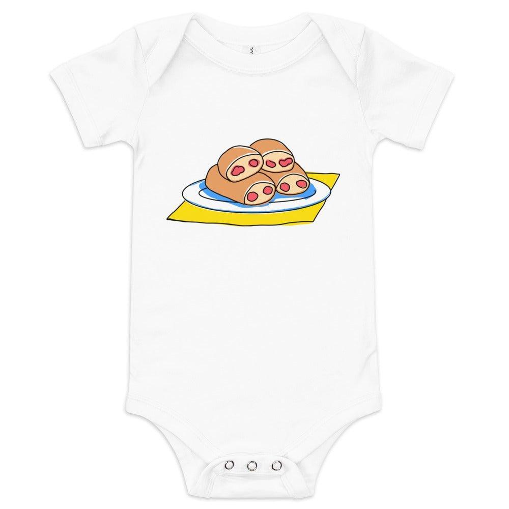 West Virginia Pepperoni Roll Baby Short Sleeve Onesie-thumbmail-2
