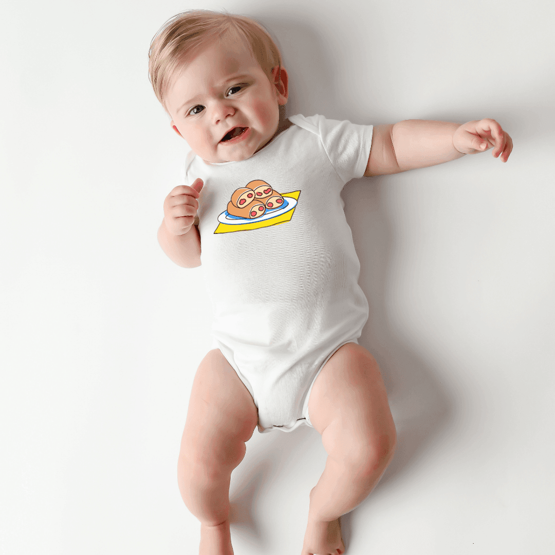 West Virginia Pepperoni Roll Baby Short Sleeve Onesie-thumbmail-3