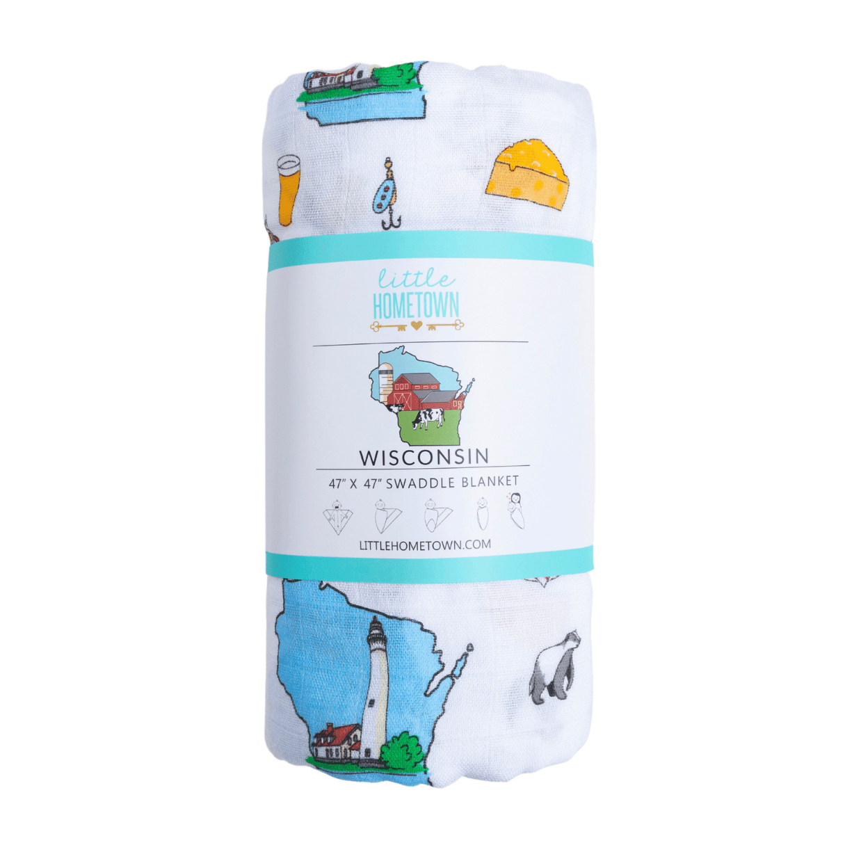 Wisconsin Baby Giftset:  Baby Swaddle Blanket and Burp/Bib Combo-thumbmail-1