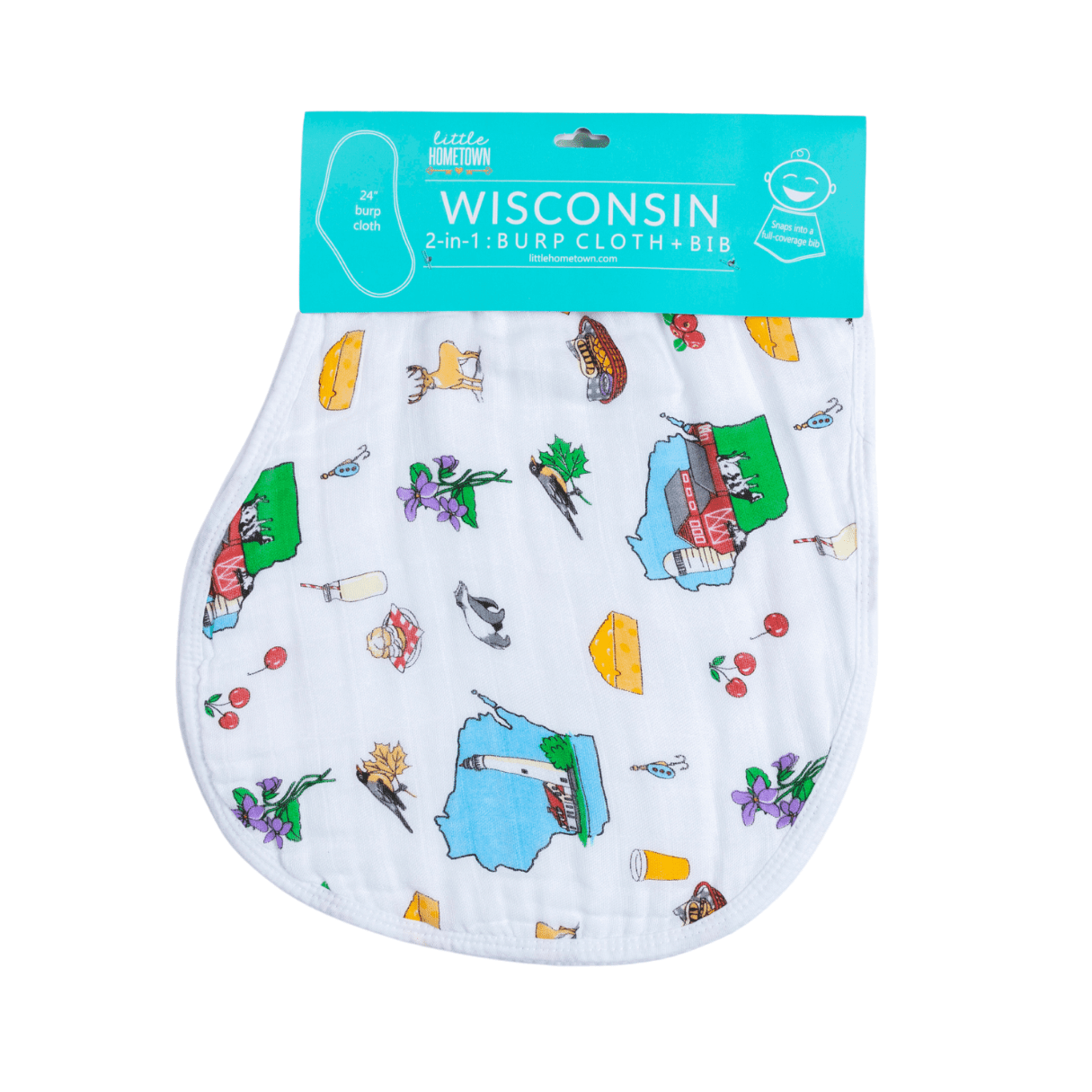 Wisconsin Baby Giftset:  Baby Swaddle Blanket and Burp/Bib Combo-thumbmail-6
