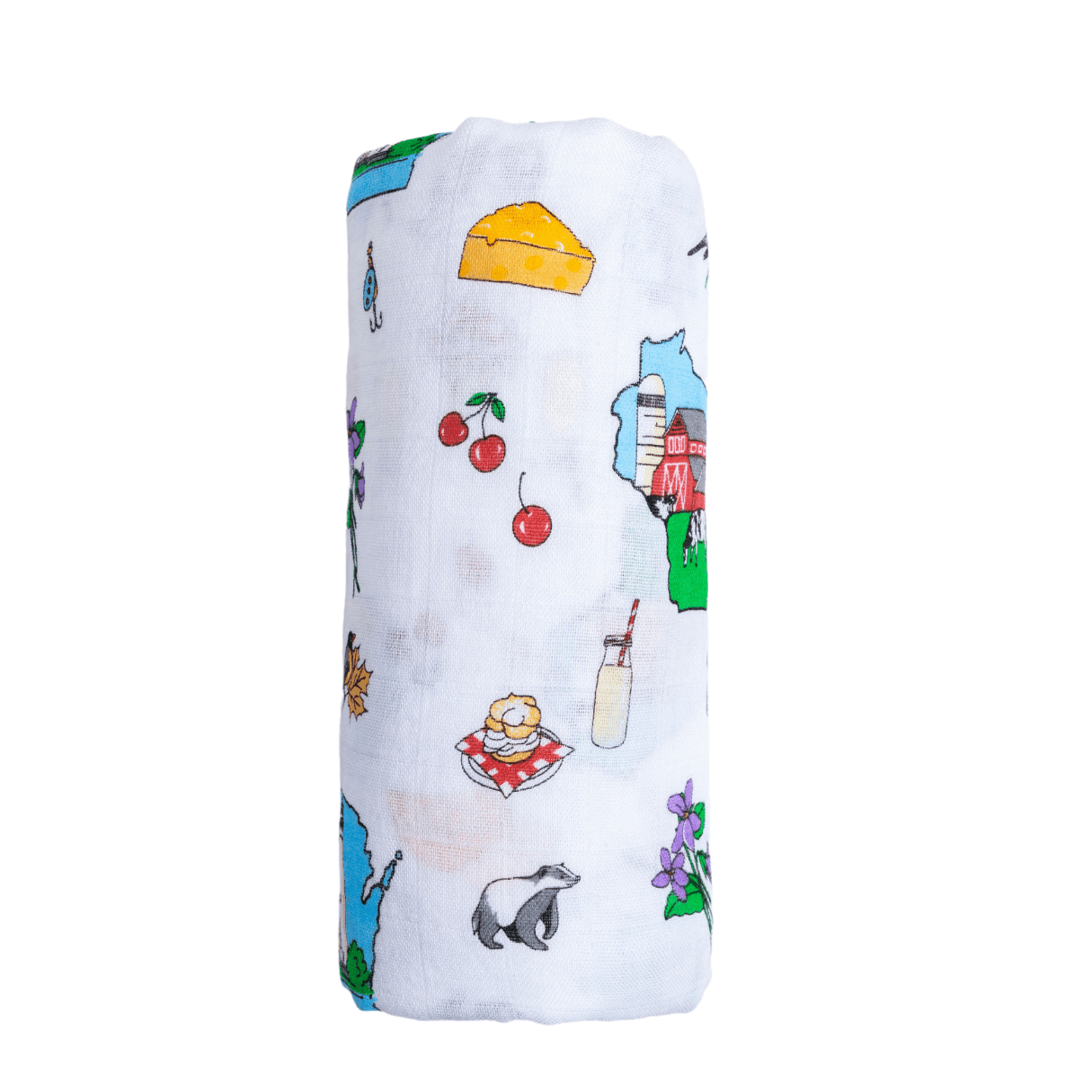 Wisconsin Baby Muslin Swaddle Receiving Blanket-thumbmail-2