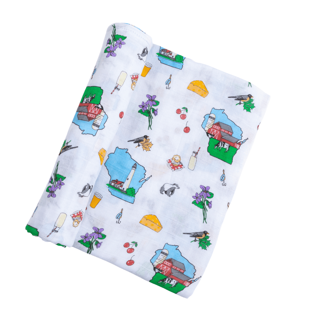 Wisconsin Baby Muslin Swaddle Receiving Blanket-thumbmail-5